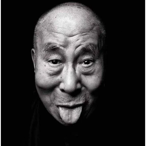 Figurinha: Dalai Lama mostrando a língua