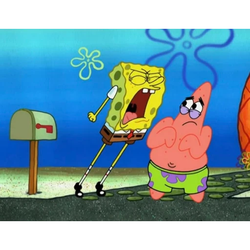 Sticker: Bob Esponja bravo con Patricio