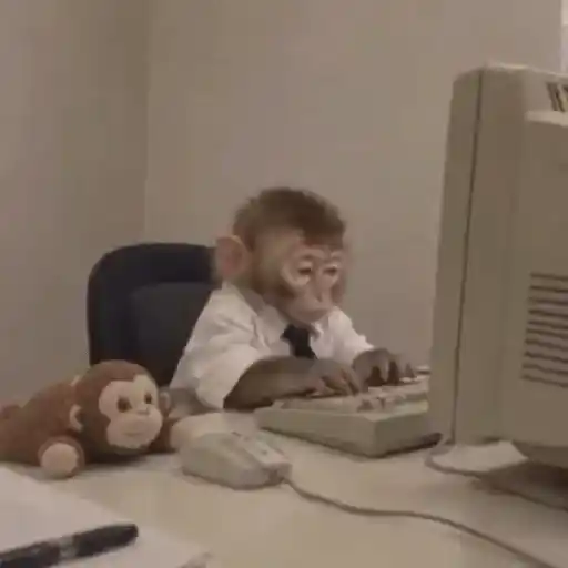 Sticker: Monkey at work