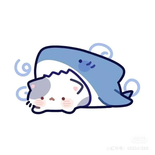Sticker: Gatito tiburón