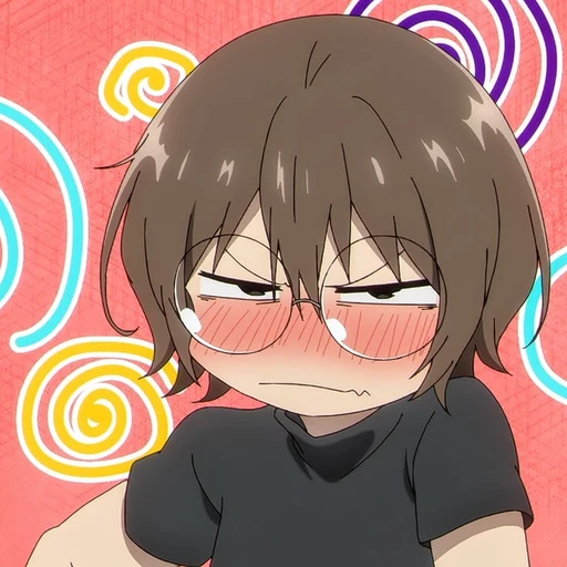 Figurinha: Personagem de anime corada