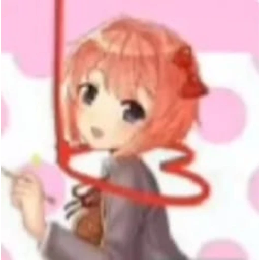 Figurinha: Sayori com laço no cabelo