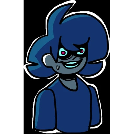 Sticker: Personaje con ojos rojos y pelo
