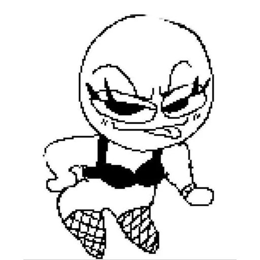 Figurinha: Personagem com lingerie e meias arrastão
