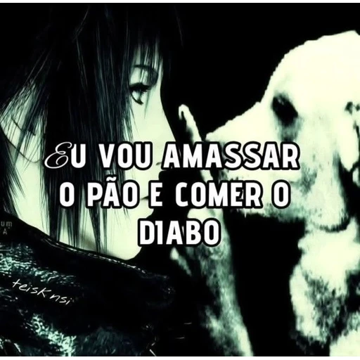 Figurinha: Eu vou amassar o pão e comer o diabo