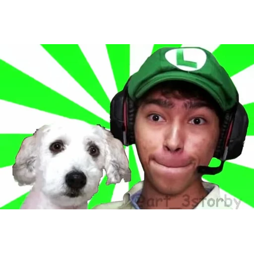 Figurinha: Luigi e Cão