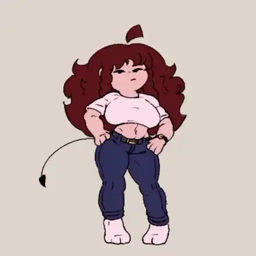 Figurinha: Garota Musculosa com Rabo Balançando