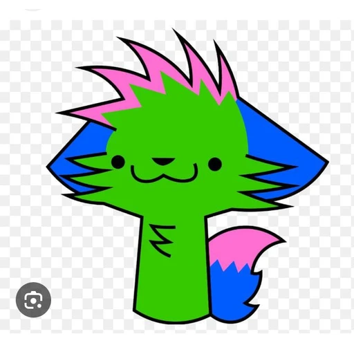 Figurinha: Gato colorido estilo adesivo