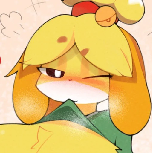 Figurinha: Isabelle com vergonha