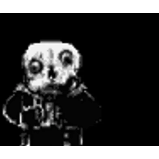 Figurinha: Sans com cara de susto