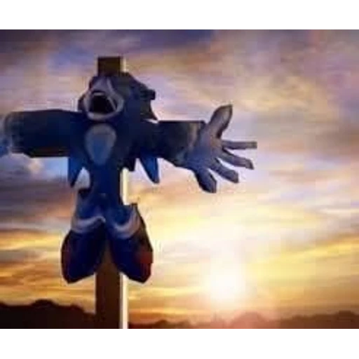 Figurinha: Sonic.exe na cruz