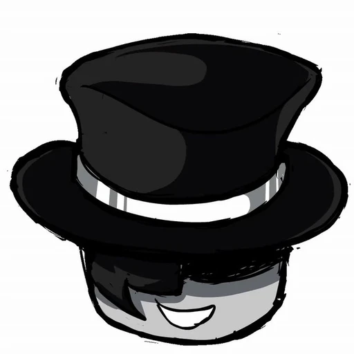 Figurinha: Chapéu Preto Sorridente