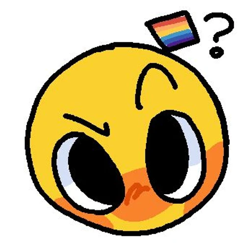 Figurinha: Emoji confuso com bandeira lgbt