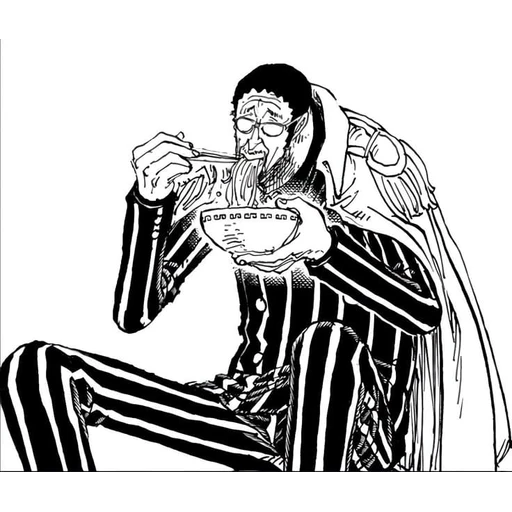 Figurinha: Kizaru comendo ramen
