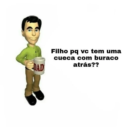 Figurinha: Pai perguntando sobre a cueca