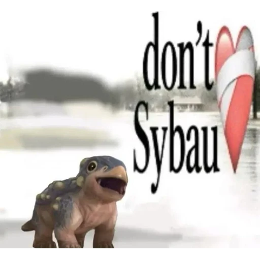 Figurinha: Dino "don't Sybau" com coração