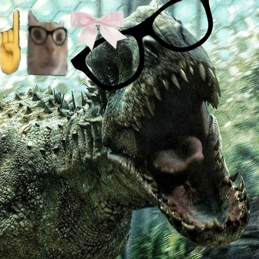 Figurinha: Dinossauro nerd com óculos