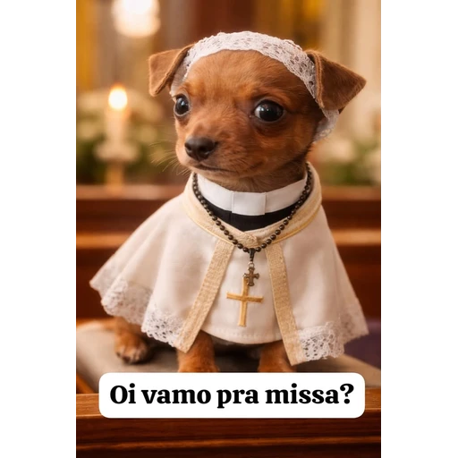 Figurinha: Cachorrinho padre
