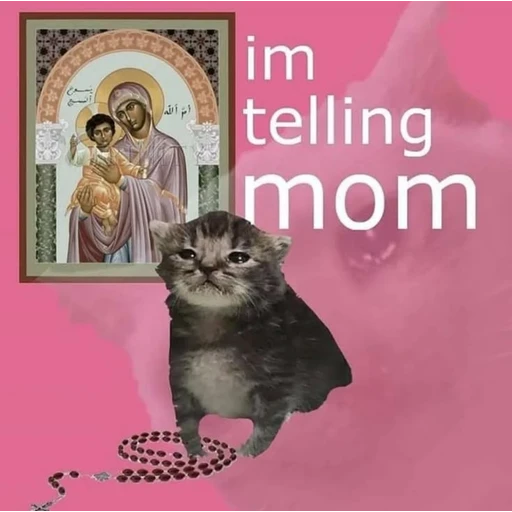 Figurinha: Gatinho vai contar para a mamãe