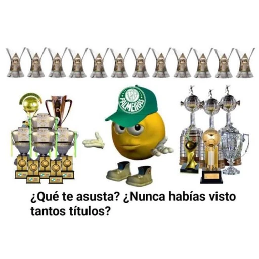 Figurinha: Meme do Palmeiras com vários títulos