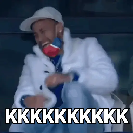 Figurinha: Neymar rindo muito