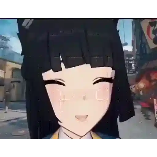 Figurinha: Miyabi feliz