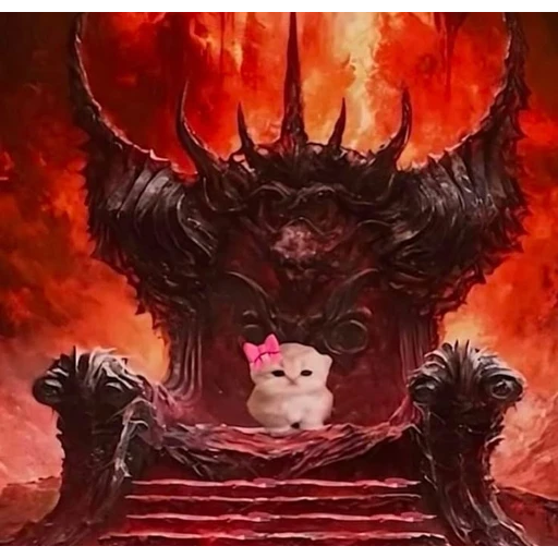 Figurinha: Gatinho no Trono do Inferno