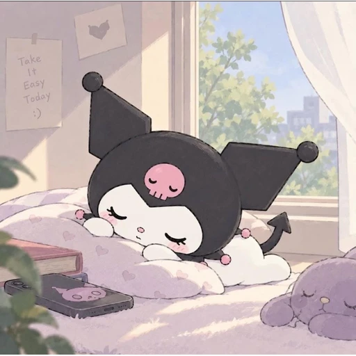 Figurinha: Kuromi descansando