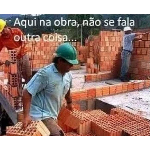 Figurinha: Aqui na obra