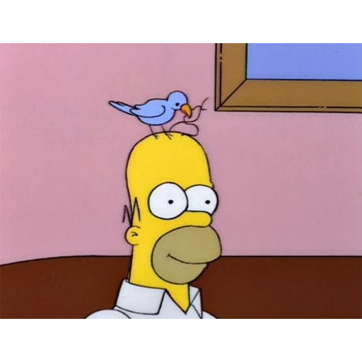 Sticker: Homero Simpson con pajarito