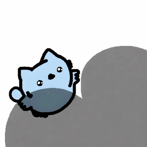 Figurinha: Gatinho azul fofo