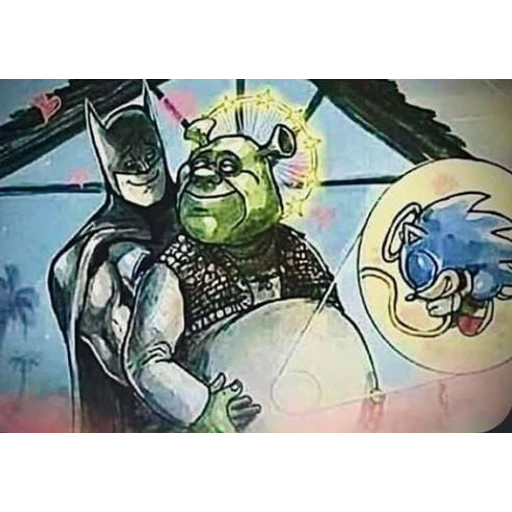 Sticker: Batman, Shrek y Sonic