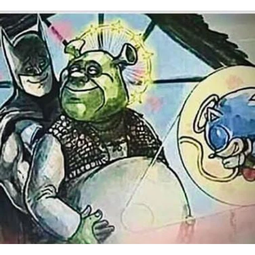 Sticker: Batman, Shrek y Sonic