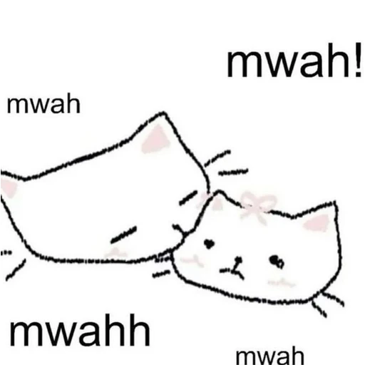 Figurinha: Gatinhos dando "mwah"