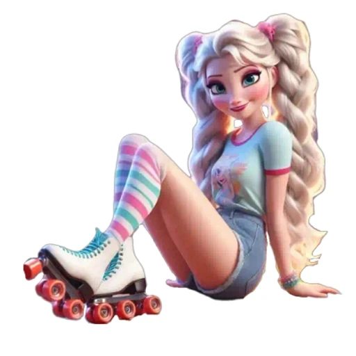 Figurinha: Elsa de patins