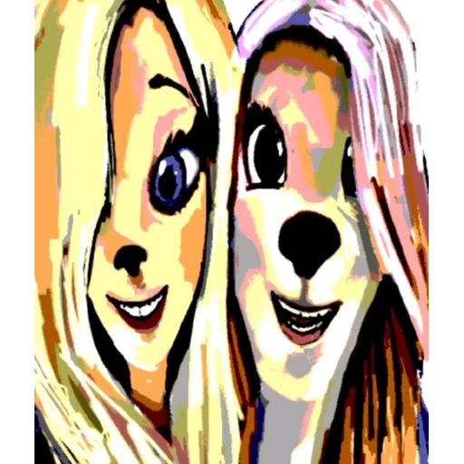 Figurinha: Dupla de amigas felizes