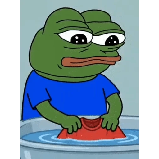 Sticker: Pepe doing laundry