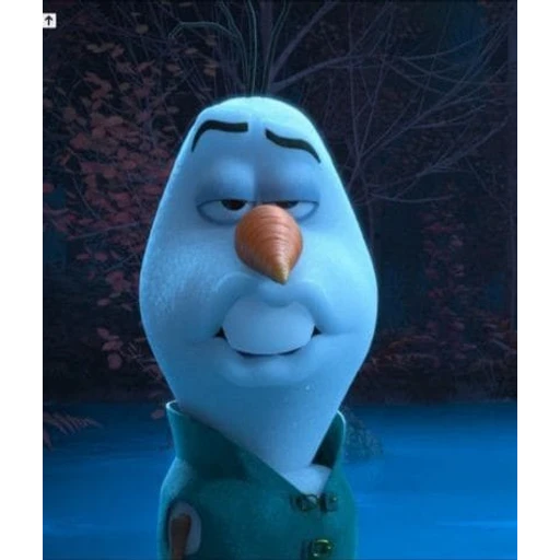 Figurinha: Olaf com cara de desânimo