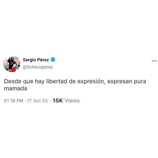 Figurinha: Sergio Pérez sobre a liberdade