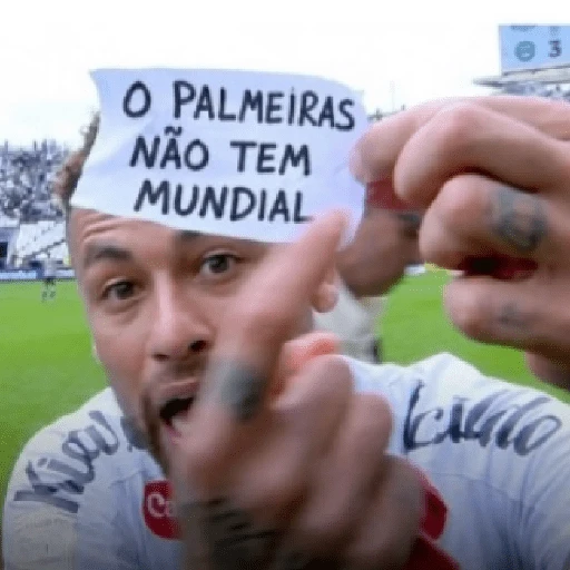 Figurinha: Neymar zoando o Palmeiras