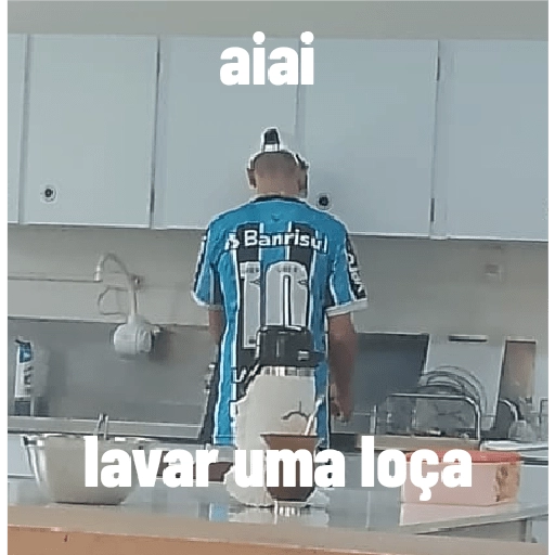 Figurinha: Aiai lavar uma loça