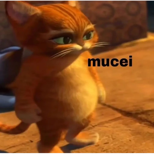 Figurinha: Gato de Botas com cara de poucos amigos