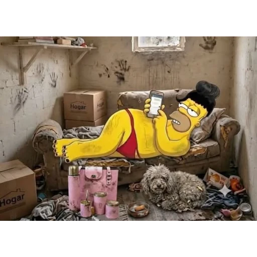 Sticker: Homer Simpson en el sofá