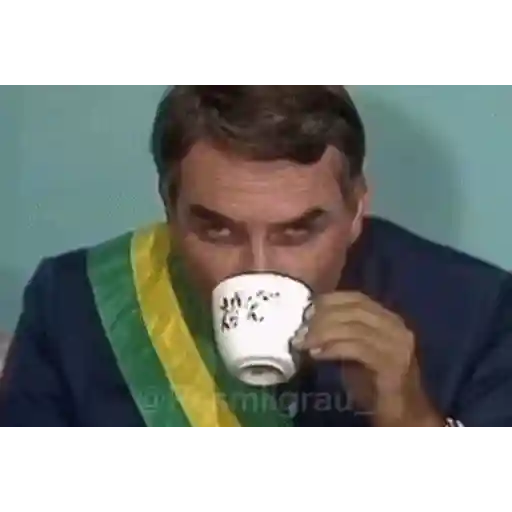 Sticker: Bolsonaro drinking coffee