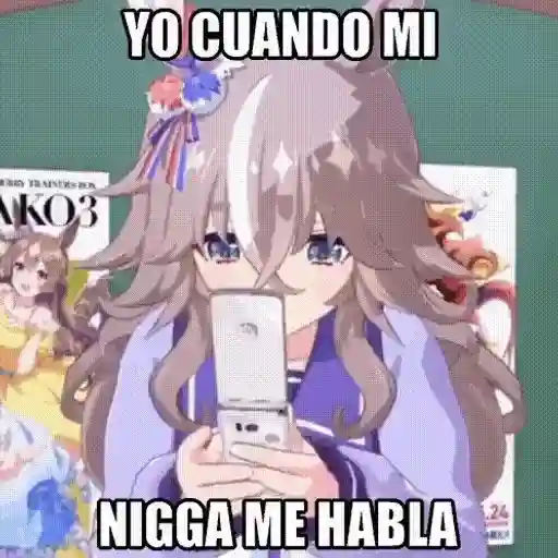 Sticker: Anime girl on phone
